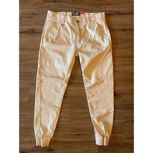 KDNK Kayden K Cream Colored Relaxed Fit Jogger Pants Size 34x30